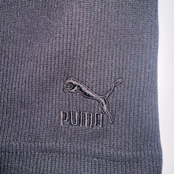 Puma Women’s Story Tank Ribbed Fitted Zip Racerback Like New Size Med Black - Picture 6 of 6